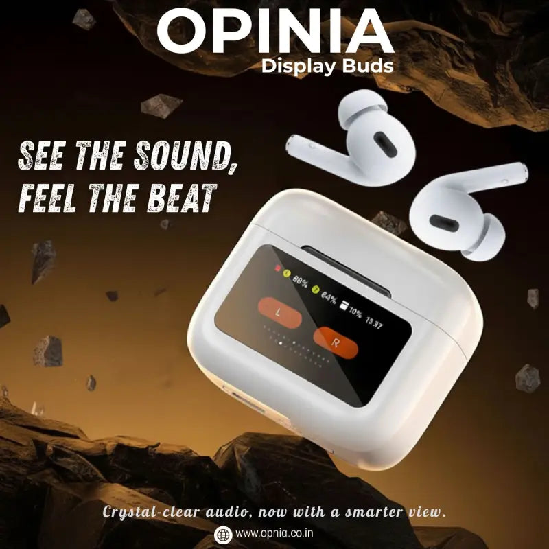 Opinia Display Buds with Active Noise Cancellation | 36H Playtime | Sweat Proof | Easy Refunds | PAN India Free delivery | Cash on delivery