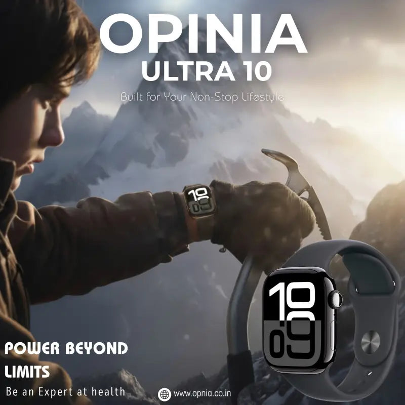 Opinia Ultra 10 | 2.1” Amoled HD Touch Display | Bluetooth Call | Music, Health Monitoring | Wireless Fast Charging in 2 Hours | Easy Refunds