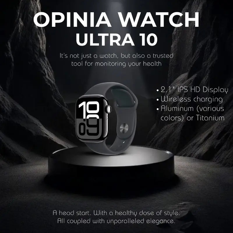Opinia Ultra 10 | 2.1” Amoled HD Touch Display | Bluetooth Call | Music, Health Monitoring | Wireless Fast Charging in 2 Hours | Easy Refunds