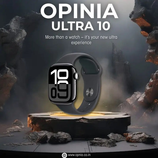 Opinia Ultra 10 | 2.1” Amoled HD Touch Display | Bluetooth Call | Music, Health Monitoring | Wireless Fast Charging in 2 Hours | Easy Refunds
