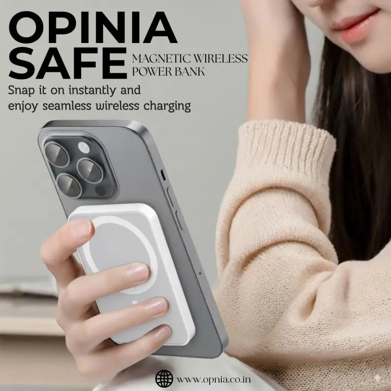 Opinia Safe | 15W Fast Charging | 5,000mAh Battery | Wireless Powerbank | Easy Refunds | PAN India Free delivery | Cash on delivery