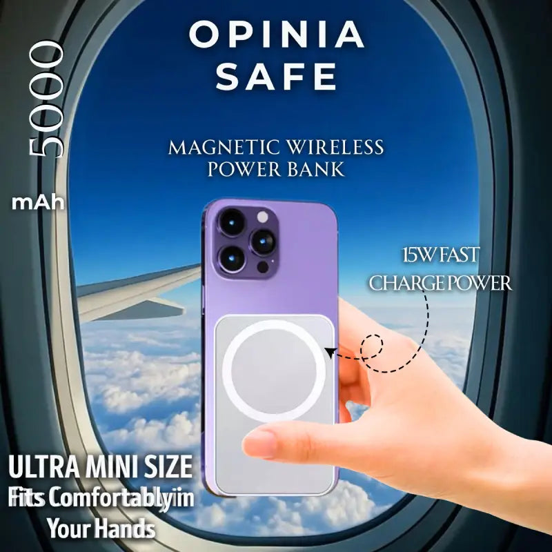 Opinia Safe | 15W Fast Charging | 5,000mAh Battery | Wireless Powerbank | Easy Refunds | PAN India Free delivery | Cash on delivery