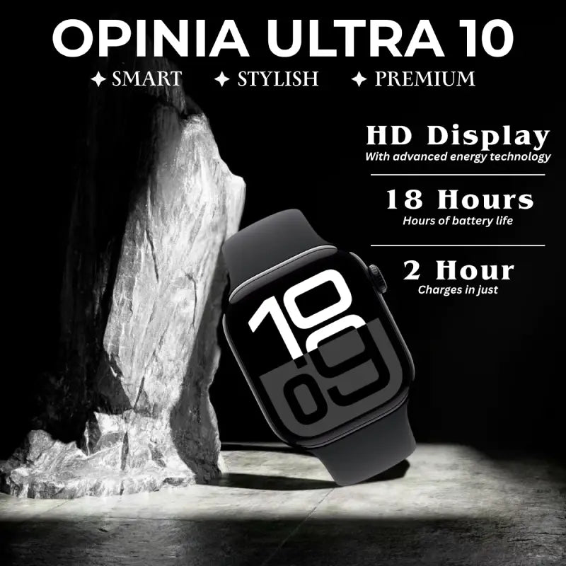 Opinia Ultra 10 | 2.1” Amoled HD Touch Display | Bluetooth Call | Music, Health Monitoring | Wireless Fast Charging in 2 Hours | Easy Refunds