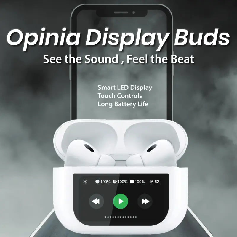 Opinia Display Buds with Active Noise Cancellation | 36H Playtime | Sweat Proof | Easy Refunds | PAN India Free delivery | Cash on delivery