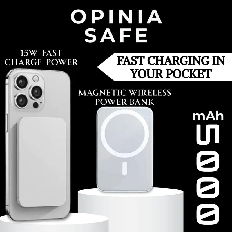 Opinia Safe | 15W Fast Charging | 5,000mAh Battery | Wireless Powerbank | Easy Refunds | PAN India Free delivery | Cash on delivery