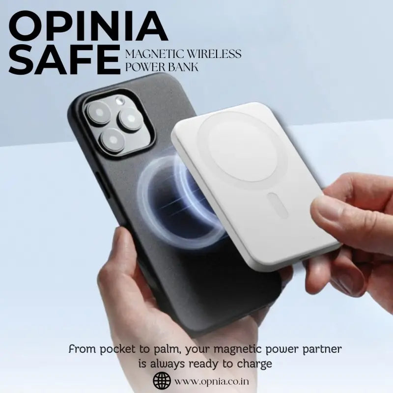 Opinia Safe | 15W Fast Charging | 5,000mAh Battery | Wireless Powerbank | Easy Refunds | PAN India Free delivery | Cash on delivery