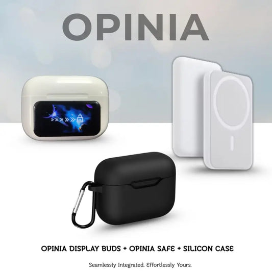 Opinia Display Buds + Opinia Safe + Free Silicon Case | Combo Mega Discount | Sweat Proof | Easy Refunds | PAN India Free delivery | Cash on delivery